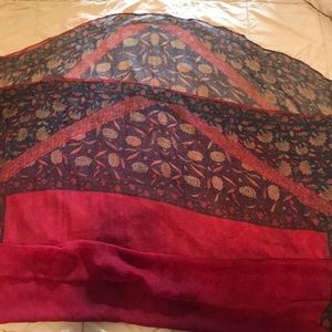 Red sheer hijab/ scarf
